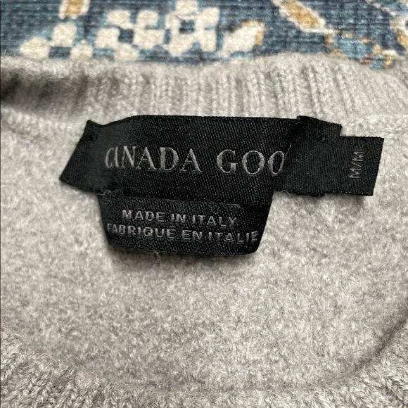 Canada Goose Light Gray Crewneck Sweater with Sleeve Patch - Picture 3 of 3